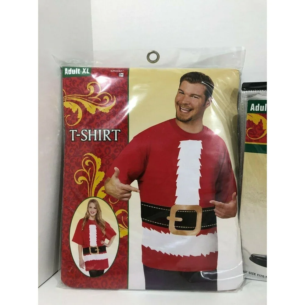 Amscan Halloween Costume Santa Shirts & Boot Covers NIP - Picture 2 of 7